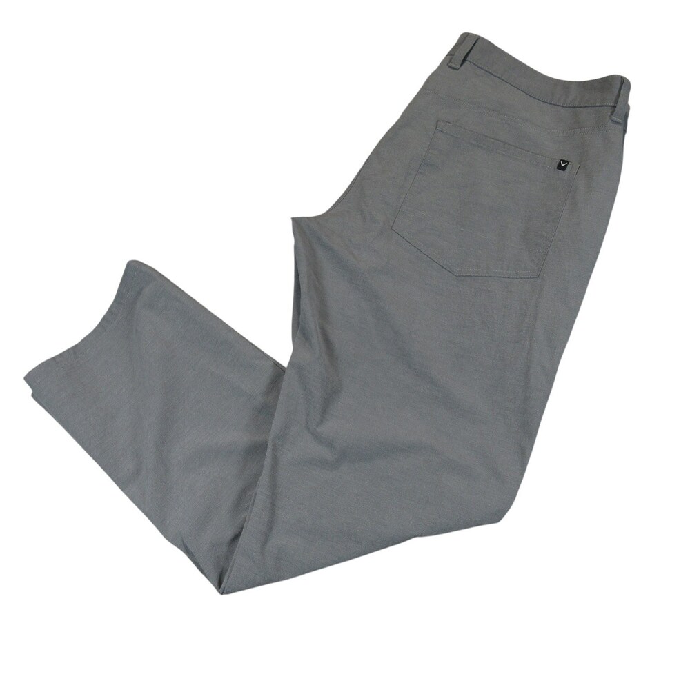 Callaway Mens Golf Chino Pants 36 x 30 Gray Cotton Polyester Flat Front‎ Pockets